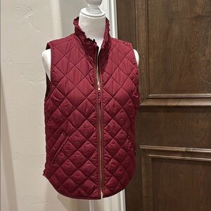 J Crew Factory Quilted Burgundy Vest
